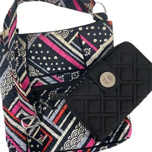 Vera Bradley Northern Stripes Hipster Crossbody Bag With Macthing Wallet